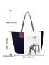 Small Shopper Bag Snap Button Casual