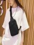 Mini Minimalist Sling Bag Solid Black