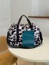 Leopard Pattern Travel Bag Polyester Large Capacity Sporty