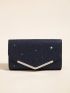 Small Flap Envelope Bag Glamorous Metal Decor Chain Glitter