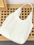 Sun & Letter Pattern Shopper Bag White Casual