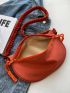 Fashionable Trendy Women's Simple Solid Color Saddle Bag