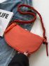 Fashionable Trendy Women's Simple Solid Color Saddle Bag