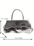 Funky Novelty Bag Metallic Gold Crocodile Embossed Metal Decor Pu