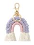 Bohemia Plush Rainbow Keychain Tassel Weave Key Chain Keyring Bag Charm