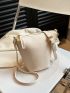 Mini Bucket Bag Adjustable Strap Zipper Minimalist Pu