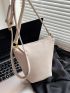 Mini Bucket Bag Adjustable Strap Zipper Minimalist Pu