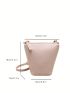 Mini Bucket Bag Adjustable Strap Zipper Minimalist Pu