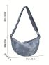 Tie-dye College Style Zipper Hobo Bag