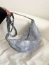 Tie-dye College Style Zipper Hobo Bag