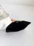 Crocodile Embossed Envelope Bag Metal Decor Black Fashionable