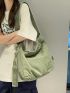 Large Hobo Bag With Zipper Canvas Casual