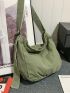 Large Hobo Bag With Zipper Canvas Casual