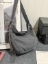 Large Hobo Bag With Zipper Canvas Casual