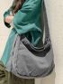 Large Hobo Bag With Zipper Canvas Casual