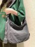 Large Hobo Bag With Zipper Canvas Casual