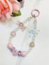 Beaded Design Women's Bag Charm, Flower & Candy Decor Key Chain, Cute Bag Accessories