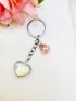 Sequin Decor Clear Ball & Heart Design Bag Charm