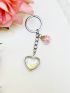 Sequin Decor Clear Ball & Heart Design Bag Charm