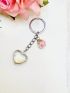 Sequin Decor Clear Ball & Heart Design Bag Charm