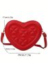 Simple Women Heart Embossed One Shoulder Crossbody Bag