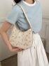 Flower Embroider Straw Bag Woven Beach Bag For Women