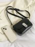 Mini Square Bag Turn-Lock Flap Elegant Black