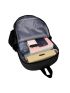 Colorblock Alphabet Pattern Multi-pocket Casual Backpack