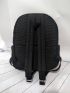 Letter Patch Decor Classic Backpack Medium Zipper Black