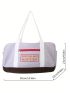 Letter Graphic Large Capacity Travel Bag Colorblock Sporty