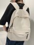 Letter Pattern Multi-pocket Casual Backpack with Adjustable Shoulder Strap