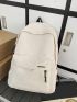 Letter Pattern Multi-pocket Casual Backpack with Adjustable Shoulder Strap