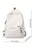 Letter Pattern Multi-pocket Casual Backpack with Adjustable Shoulder Strap