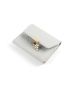 Embossed Detail Small Wallet Metal Leaf Decor Trifold