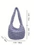 Medium Ruched Bag Purple Fashionable With Zipper