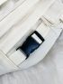 White Fanny Pack Release Buckle Decor Large Capacity