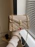 Quilted Square Bag Khaki Fashionable Flap Shoulder Bag