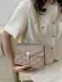 Quilted Square Bag Khaki Fashionable Flap Shoulder Bag