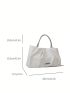 Pleated Handbag, Stylish Ring Strap Daily Bag, Women's Versatile Going Out Bag