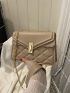 Quilted Square Bag Khaki Fashionable Flap Shoulder Bag