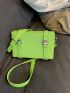 Mini Letter Graphic Square Bag Green Fashionable Adjustable Strap