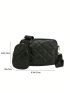 Quilted Detail Square Bag Black Fashionable With Coin Purse