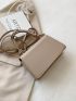 Two Tone Square Bag Top Handle Flap PU Elegant