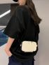 Mini Embossed Detail Square Bag White Casual Adjustable Strap