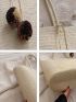 Oversized Straw Bag Vacation Braided Detail Pompom Decor