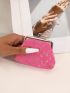 Butterfly Pattern Kiss Lock Coin Purse Pink Fashionable Portable For Daily