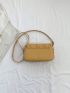 Rabbit Embossed Square Bag Khaki Flap Fashionable