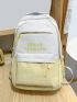 Medium Functional Backpack Two Tone Letter Graphic