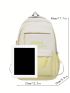 Medium Functional Backpack Two Tone Letter Graphic