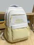 Medium Functional Backpack Two Tone Letter Graphic